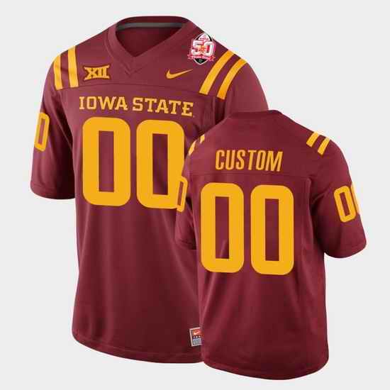 Men Women Youth Toddler Iowa State Cyclones Custom 2021 Fiesta Bowl Cardinal College Football Jersey 0A